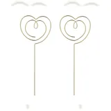 Partydeco Tortendeko Herzen Gold 12x4,5 cm | 2 Stück