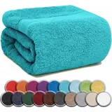 NatureMark Saunatuch Frottier Saunatücher 80x200cm, 100% Baumwolle (1-St), Premium Qualität SAUNATUCH Sauna-Handtuch, 80x200cm, Türkis blau