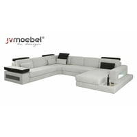 JVmoebel Ecksofa, Textilsofa Couch Wohnlandschaft U-Form Design Modern Sofa Eck Sofas grau|schwarz