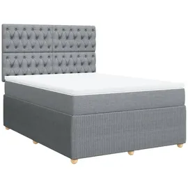 vidaXL Boxspringbett 140 x 200 cm Hellgrau