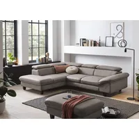 Home Affaire Ecksofa HOME AFFAIRE "Pilot L-Form", braun (elephant), B:266cm H:73cm T:108cm, 100% Polyester; Feinstruktur 75000 Scheurtouren; Struktur 35000 Scheuertouren, Mikrofaser 40000 Scheuertouren, Sofas, Ecksofa, mit Kopfteilverstellung, wahlweise mit