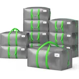 VOUNOT 10 Stück Umzugstaschen Groß, Faltbare Aufbewahrungstasche, Alternative zu Umzugskartons Grau - Vounot