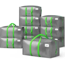 VOUNOT 10 Stück Umzugstaschen Groß, Faltbare Aufbewahrungstasche, Alternative zu Umzugskartons Grau - Vounot