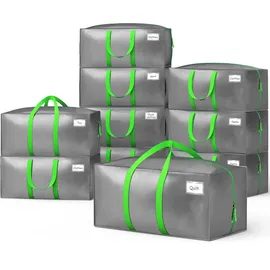 VOUNOT 10 Stück Umzugstaschen Groß, Faltbare Aufbewahrungstasche, Alternative zu Umzugskartons Grau - Vounot