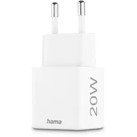 Hama Schnellladegerät, 1x USB-C 1x USB-A QC, 20 W, Weiß