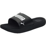 Puma Men's Fashion Shoes SOFTRIDE SLIDE MASSAGE Slide Sandal, PUMA BLACK-PUMA WHITE, 39
