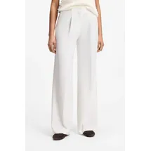 Boss ORANGE Anzughose Tiwi Premium Damenmode Wide Leg mit Bügelfalte weiß 42