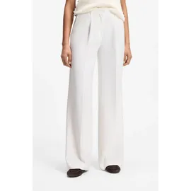 Boss ORANGE Anzughose Tiwi Premium Damenmode Wide Leg mit Bügelfalte weiß 42