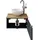 Saphir Waschtisch SAPHIR "Serie 6915 Waschschale mit Unterschrank für Gästebad, Gäste WC", schwarz (schwarz matt, riviera eiche, schwarz matt touch), B:51cm H:39,8cm T:35cm, Waschtische, Waschtisch, 51 cm breit, 1 Tür, Waschtischplatte, kleine Bäder, ohne 
