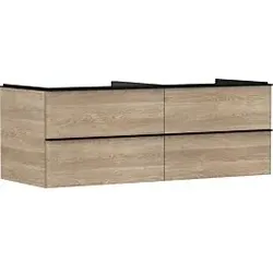 hansgrohe Xelu Q Waschtischunterschrank 54088670 1360x485x550mm, 4 Schubkästen, Eiche Natur, mattschwarz