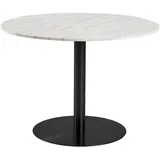 Actona Coburg Guangxi-Marmor rund weiß / matt schwarz 105 x 75 x 105 cm