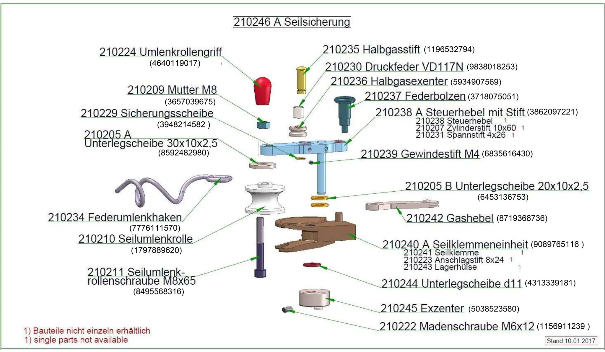 Umlenkrollengriff für Spillwinde 1200, 1400 und 1800