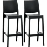CLP 2er Set Barhocker Maya Kunststoff schwarz