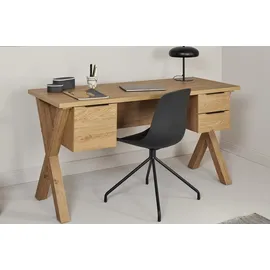 Jahnke Schreibtisch "X-CLUB D 15", montana eiche, montana eiche, montana eiche, Tische, B/H/T: 146cm x 76,2cm x 59cm,montana eiche, Schreibtisch, große Arbeitsfläche, stabiles X-Gestell, Stauraum, Breite ca. 146 cm, B:146cm H:76,2cm T:59cm