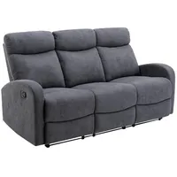 vente-unique Vente-unique-Relaxsofa 3-Sitzer, - Stoff - Grau, - Evelyn