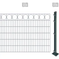 Arvotec Doppelstabmattenzaun ARVOTEC "EASY 120 zum Aufschrauben "Ring" mit Zierleiste", grau (anthrazit), H:120cm, Stahl, Kunststoff, Zaunelemente, Zaunhöhe 120 cm, Zaunlänge 2 - 60 m