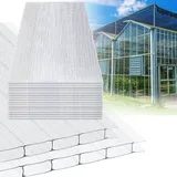 10x Polycarbonat Hohlkammerplatten 8mm Transparent UV Doppelstegplatten 7,32m2