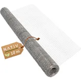 Lemodo Maschendrahtzaun verzinkt, 10 m lang, Hasendraht für Kleintiergehege