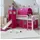 Homestyle4u Hochbett 90 x 200 cm Kiefer massiv weiß pink