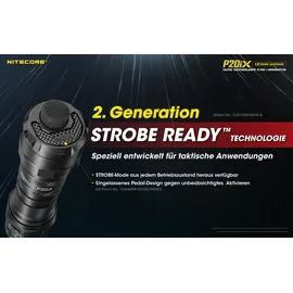 Nitecore P20iX LED-Taschenlampe, 4000 Lumen, taktische Taschenlampe mit Memoryfunktion, 21700 Li-Ion Akku Typ NL2150HPi