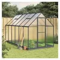 VidaXL Gewächshaus mit Fundamentrahmen Anthrazit 334x169x202 cm Alu