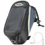 tectake® Handy Fahrradtasche, Fahrrad Rahmentasche, Fahrradtasche Rahmen, Handyhalter wasserabweisend, Handyhalterung, Fahrrad Tasche, Rennrad Zubehör, e Bike oder Mountainbike - Schwarz-Grün, M