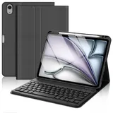 WINCHKING Hülle mit Tastatur für iPad Air 11 Zoll (M4/M3/M2) 2026/2025/2024, Bluetooth Tastatur Hülle für iPad Air 5/4 gen und Pro 11 4/3/2/1 Gen, Abnehmbarer Mit Qwertz Layout (Schwarz)