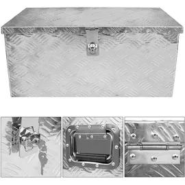 V2Aox Box Anhänger Kiste Alu mit Deckel Alubox Transportbox Truckbox Deichselbox PKW Zubehör Werkzeugbox Aluminium Anhängerbox Aufbewahrungsbox Gross mit