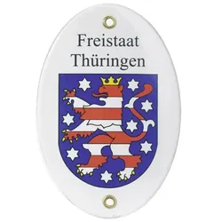 Länderwappen Freistaat Thüringen Emailliertes Schild 15 x 10 cm