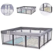 Chipolino Laufstall Easy 180 x 180 cm Tasche, 2 Ringe, faltbar, Schlupfloch grau