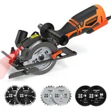DOVAMAN Mini Handkreissäge, 710W 115Mm Handkreissäge W/Laser, 3500RPM, Metall-Hi