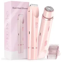 Dual-Head Hair Trimmer for Women, Intimrasierer Für Frauen, Elektrischer Rasierer Damen, IPX7 Wasserdicht Wiederaufladbarer Rasierer, Lady Shaver Kabelloser Rasierer für Verschiedene Körperteile