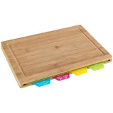 Wenko Schneidebrett aus Bambus Bella mit 4 Schneidematten einzeln entnehmbar Braun