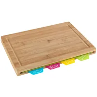 Wenko Schneidebrett aus Bambus Bella mit 4 Schneidematten einzeln entnehmbar Braun