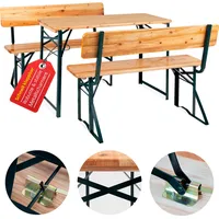Stagecaptain BBDL-119 Hirschgarten Bierzeltgarnitur mit Lehne für Balkon 119 cm Natur
