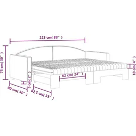 vidaXL Tagesbett 80 x 200 cm Schwarz