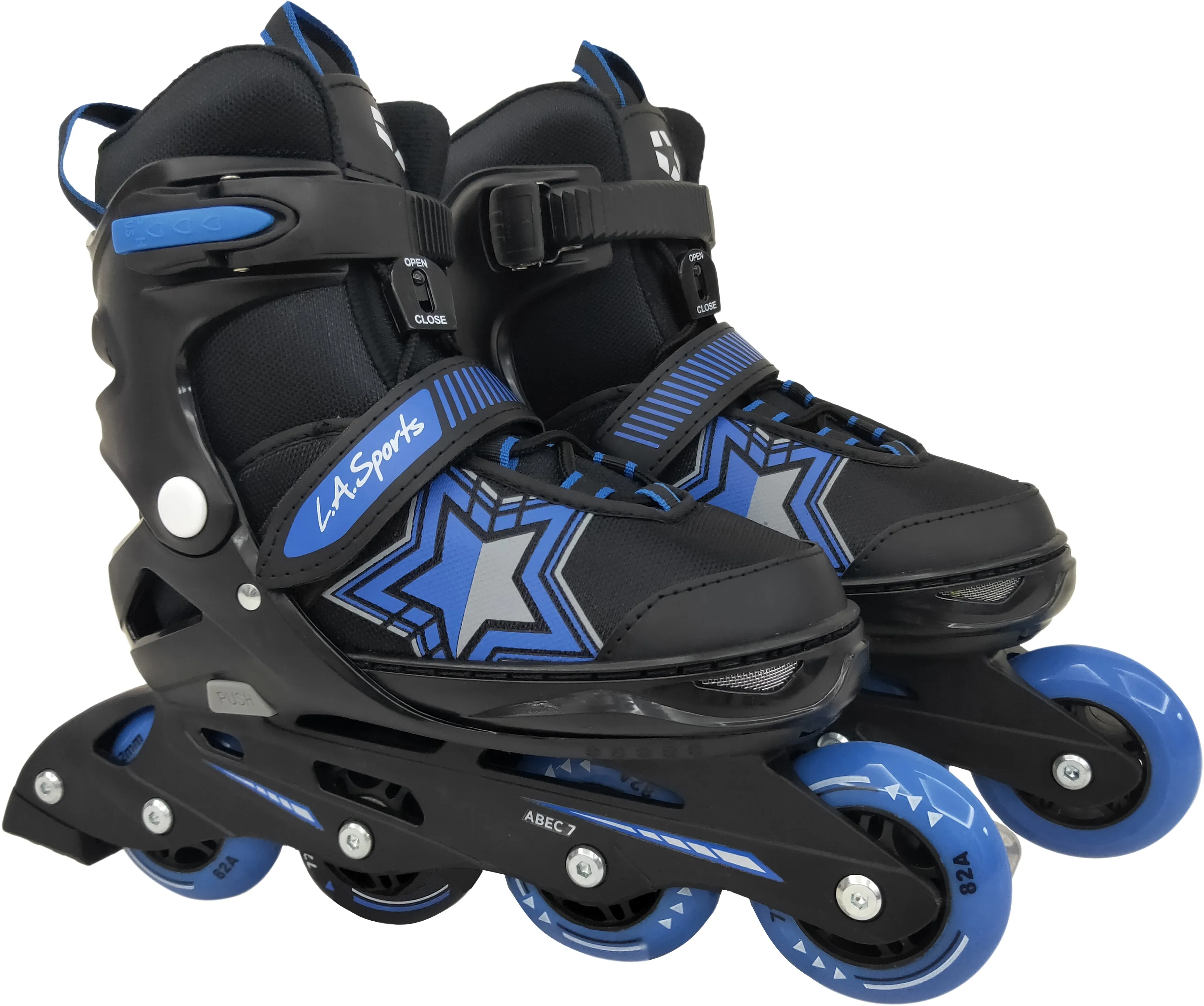 L.A. Sports Inlineskates »Inliner Skate Softboot Kinder Jugendliche Größenverstellung« L.A. Sports schwarz/blau 37/41