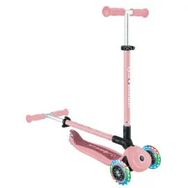 GLOBBER Go-Up Active Lights 3 in 1 Dreirad Laufrad und Scooter 120/80 mm 3-Rädrig Höhenverstellbar Pastellrosa