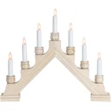 Best Season Star Fensterleuchter Karin-7", 7-flammig Material: Holz, klare Birnchen 35 x 42 cm,Vierfarb-Karton, Natur