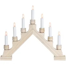 Best Season Star Fensterleuchter Karin-7", 7-flammig Material: Holz, klare Birnchen 35 x 42 cm,Vierfarb-Karton, Natur