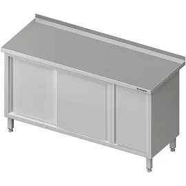 Stalgast Arbeitsschrank mit Schiebetüren, 1700x700x850 mm, mit Flügeltürschrank rechts, mit Aufkantung, verschweißt