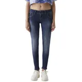 LTB Jeans MOLLY M - Jeans Damen Slim aus Baumwollmischung Slim Denim Dunkel mit Reißverschluss Mittlere Taille - Blau