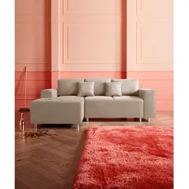 Home Affaire Ecksofa "Györ", beige (beige 1), B:235cm H:88cm T:160cm, Microfaser (100% Polyester);Luxus-Microfaser Lederoptik (100% Polyester);Struktur (100% Polyester);Samtoptik (100% Polyester);Struktur weich (100% Polyester), Sofas, Ecksofa, L-Form, wahlweise mit