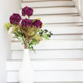 2474U Kunstblumenstrauß lila weiß, Künstliches Blumen-Bouquet 60 cm Renate - Blau/Lila/Weiß/Grün