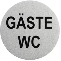 PRO PLUS Aluminium Türschild Ø 75mm Gäste WC"