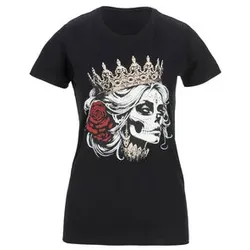 Skull Queen Damen Tshirt schwarz M