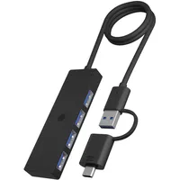 ICY BOX IB-HUB1424-C3 - USB 3.2 Gen 1 Type-C und Type-A (USB A, USB C), Dockingstation + USB Hub, 4X USB-A Ports, USB-Verteiler, USB-C USB-A Anschluss, Splitter, Mehrfachstecker,