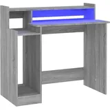 vidaXL Schreibtisch mit LEDs Grau Sonoma 97x45x90 cm Holzwerkstoff