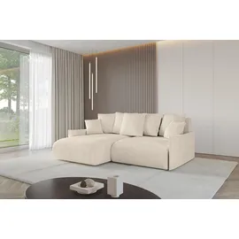 altdecor Ecksofa Cord 2-Sitzer Beige