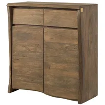 Massivmoebel24 Highboard Mango 100x48x111 braun geölt / sandgestrahlt PURE MANGO #101